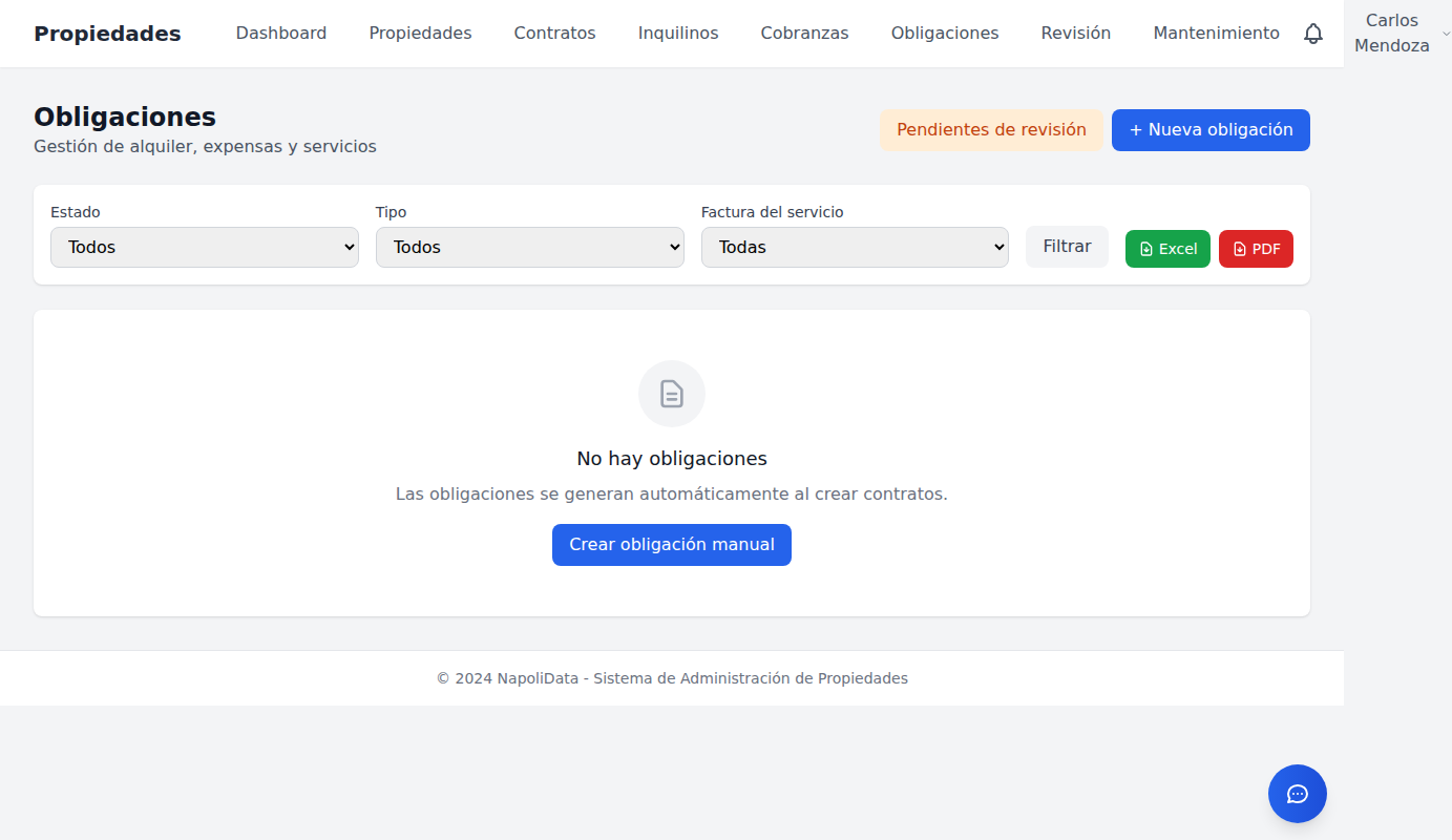 Obligaciones y servicios