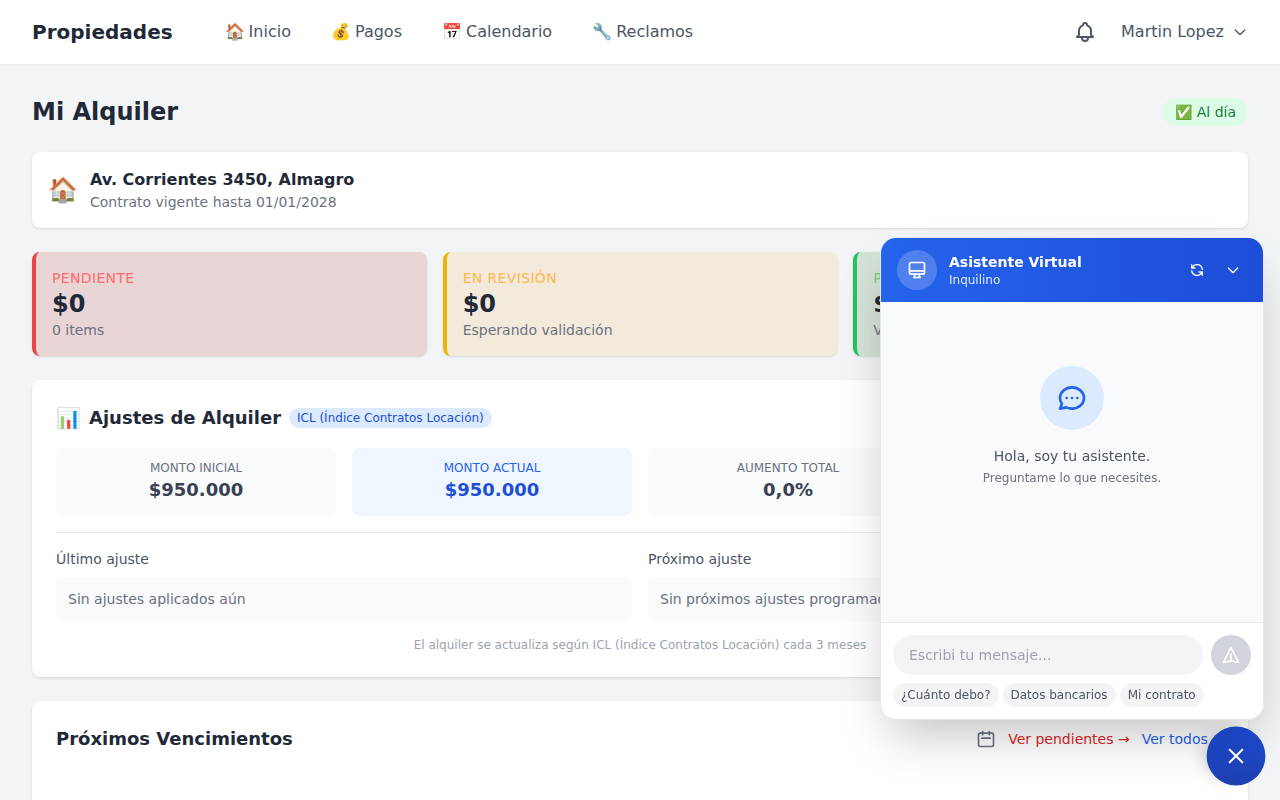 Chatbot del inquilino abierto