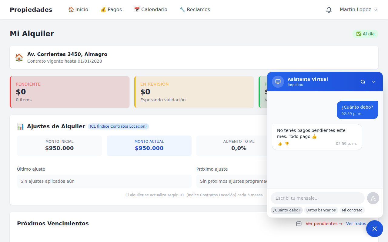 Chatbot responde cuanto debe